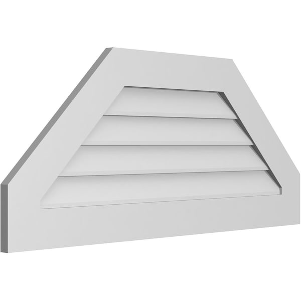 Octagonal Top Surface Mount PVC Gable Vent W/ 3-1/2W X 1P Standard Frame, 42W X 18H